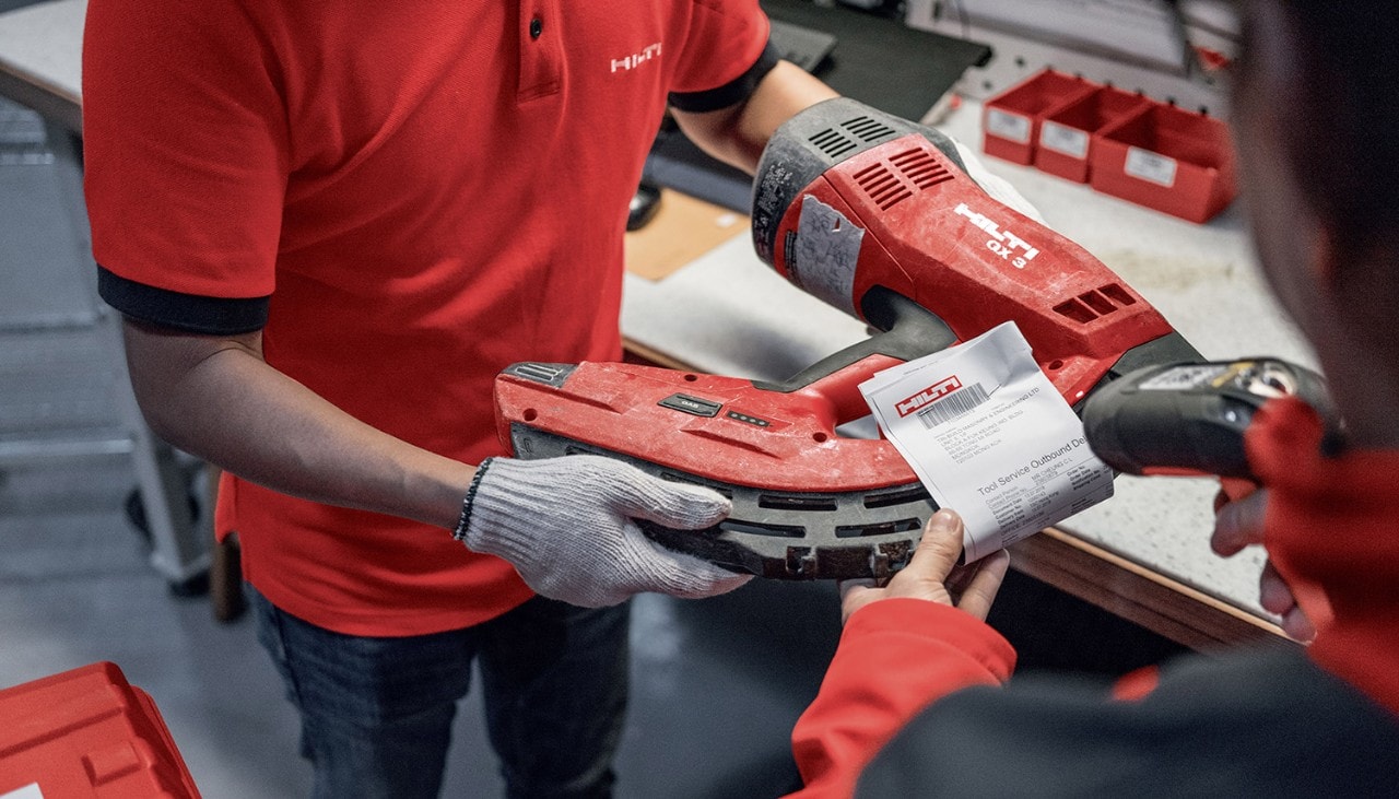 Prise en charge d'un outil à réparer au SAV Hilti